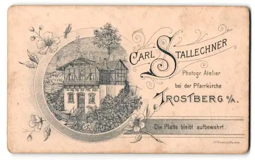 Fotografie Carl Stellechner, Trostberg a. A., Ansicht Trostberg a. A., Blick auf das Ateliershaus des Fotografen