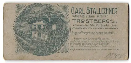 Fotografie Carl Stallechner, Trostberg a. Alz, Ansicht Trostberg a. Alz, das Ateliersgebäude mit Garten