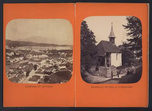 10 Fotografien Briquet et Fils, Geneve, Ansicht Brunnen, Lucerne et le Rigi, Chapelle Kussnacht, Rigi-Kulm, Fluelen