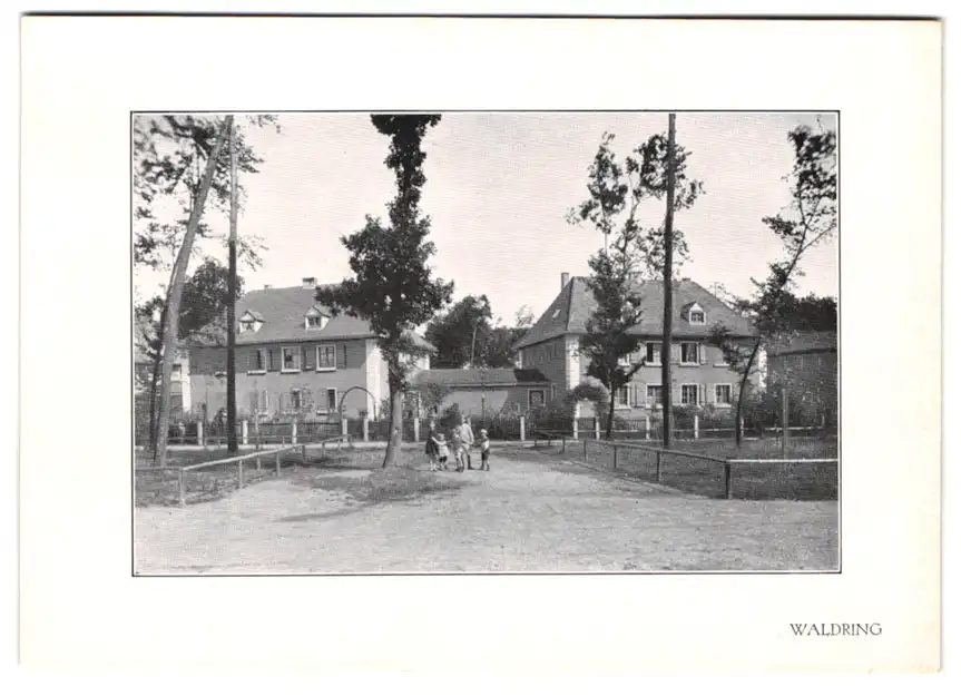 Fotoalbum mit 15 Lichtdrucken, Ansicht Karlsruhe, Hardtwald-Siedlung, Friedrich-Wolff-Str., Hindenburgstr., Waldring 8