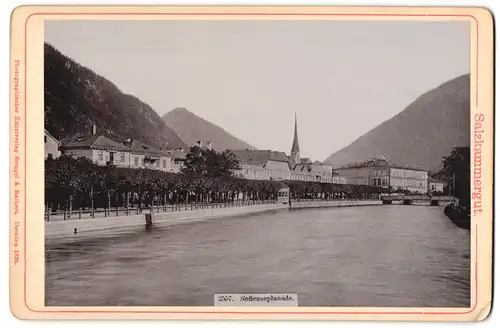 Fotografie Stengel & Markert, Dresden, Ansicht Bad Ischl, Sofienesplanade mit Uferpartie