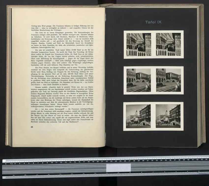 Raumbildalbum mit 60 Raumbildaufnahmen, Ansicht Venedig, 1935, Berlag Otto Schönstein, Grossformat 21 x 30cm 2