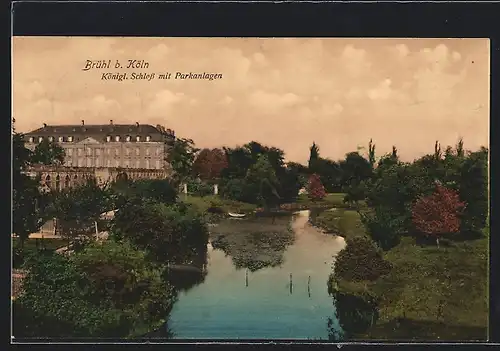 AK Brühl b. Köln, Königliches Schloss mit Parkanlagen