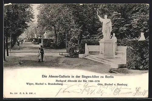 AK Berlin-Tiergarten, Ahnen-Galerie in der Sieges-Allee, Markgraf Albrecht der Bär 1100-1170