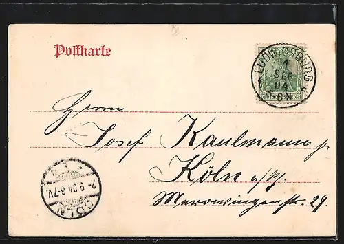 AK Ludwigsburg, belebte Partie am Marktplatz