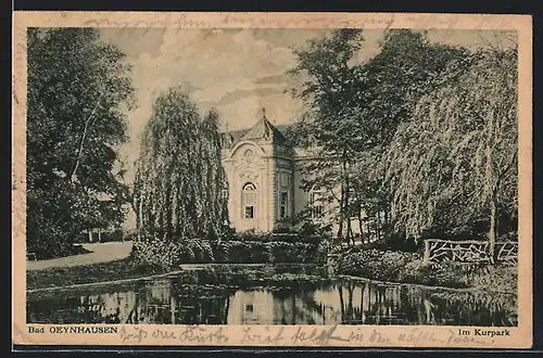 AK Bad Oeynhausen, Uferpartie im Kurpark