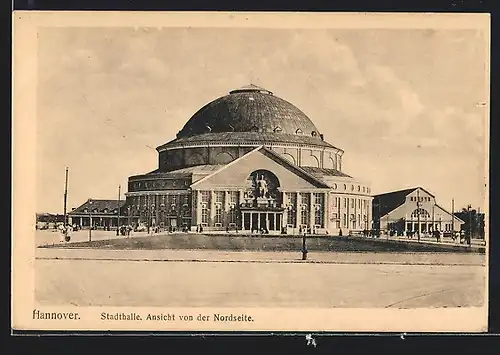 AK Hannover, Stadthalle, Ansicht von der Nordseite