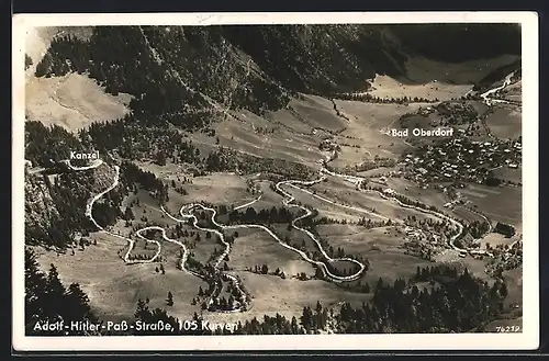 AK Bad Oberdorf, Ortsansicht und Pass-Strasse mit Kanzel