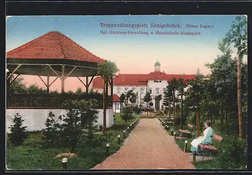 AK Königsbrück, Truppenübungsplatz, Neues Lager, Kgl. Garnison-Verwaltung & Mannschafts-Musikpark