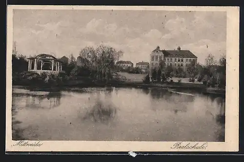 AK Mittweida, Realschule vom Teich gesehen