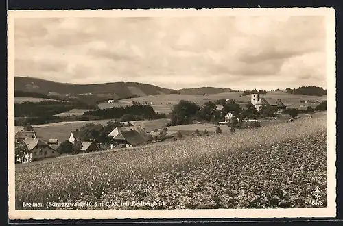 AK Breitnau (Schwarzwald), Ortsansicht mit Feldbergblick