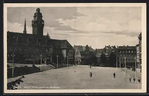 AK Zeitz, platz mit Rathaus