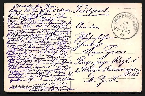 AK Einödsbach, verträumter Alpenblick