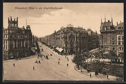 AK Düsseldorf, Blick in die Graf Adolfstrasse