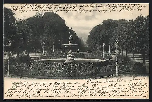 AK Bonn a. Rh., Kaiserplatz und Poppelsdorfer Allee