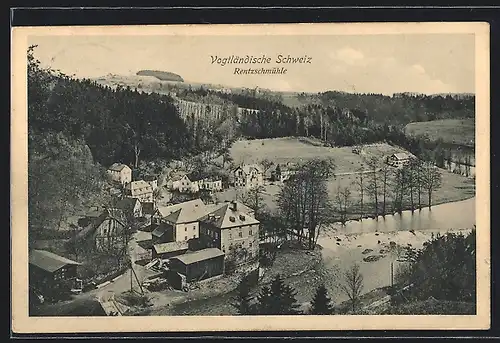 AK Rentzschmühle, Ortsansicht aus der Vogelschau