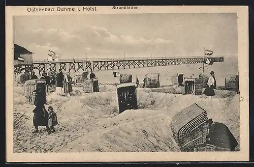 AK Dahme i. Holst, Strandpartie mit Badegästen