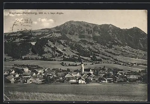 AK Stephans-Rettenberg, Ortsansicht gegen Bergkette