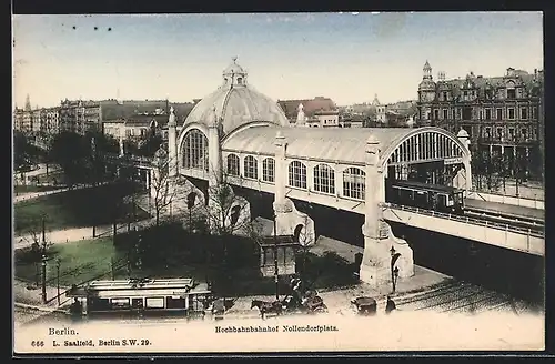 AK Berlin-Schöneberg, U-Bahnhof Nollendorfplatz mit Strassenbahn