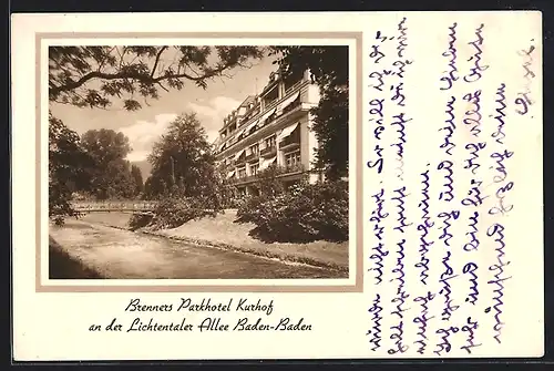 AK Baden-Baden, Brenners Parkhotel Kurhof an der Lichtentaler Allee