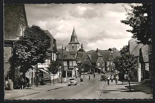 AK Winterberg /Sauerland, Strassenpartie mit Cafe Müller