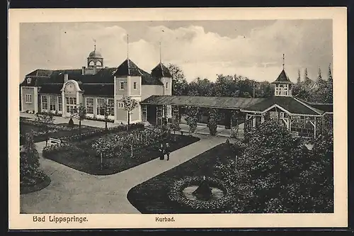 AK Bad Lippspringe, Gäste am Kurbad