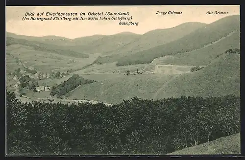 AK Elkeringhausen, Ortsansicht, Schlossberg, Junge Grimme, Alte Grimme