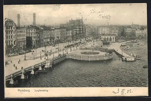AK Hamburg-Neustadt, Strasse Jungfernstieg mit Passanten