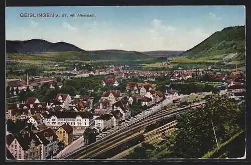 AK Geislingen a. St., Teilansicht mit Altenstadt