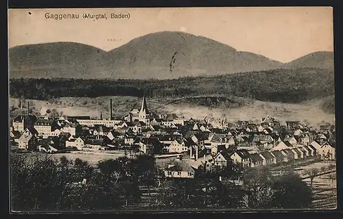 AK Gaggenau /Murgtal, Teilansicht mit Bergen