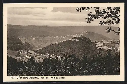 AK Neu-Weilnau, Alt- und Neu-Weilnau von der Königskanzel
