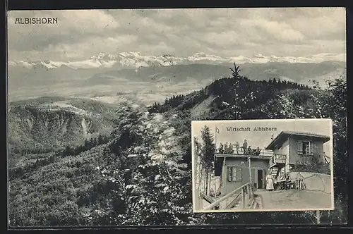 AK Albishorn, Gasthaus Albishorn, Panorama