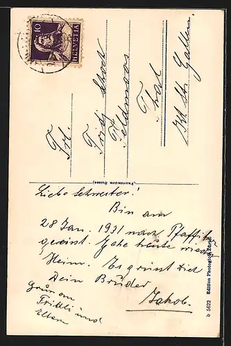 AK Pfäffikon, Kehrstrasse mit Kirche