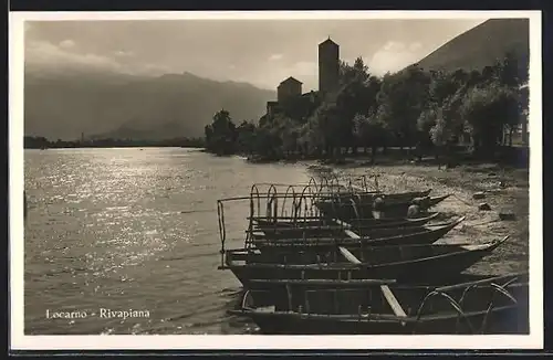 AK Locarno, Rivapiana, Boote am Ufer