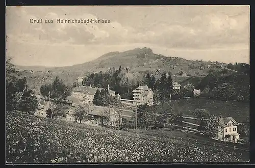 AK Heinrichsbad-Herisau, Ortsansicht aus der Vogelschau