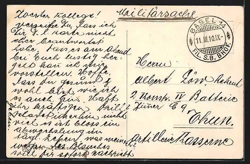 AK Basel, Neue Rheinbrücke mit Dampfer