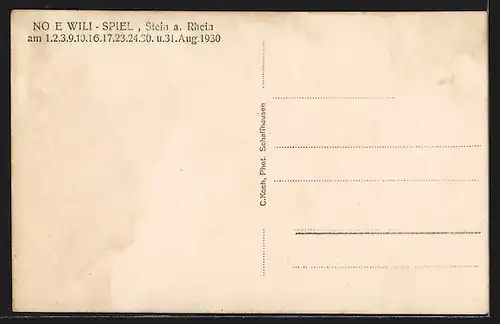 AK Stein a. Rhein, No e Wili-Spiel 1930