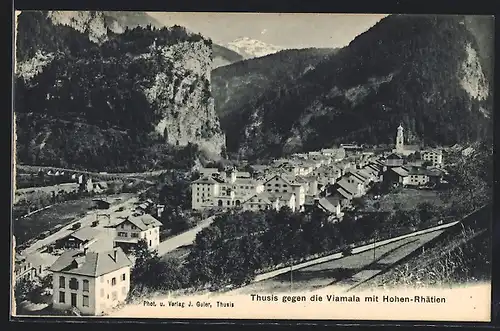 AK Thusis, Ortspartie gegen die Viamala mit Hohen-Rhätien