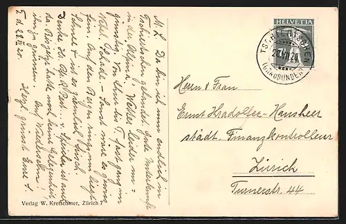 AK Tschiertschen, Blick auf den Ort und die Montalinkette