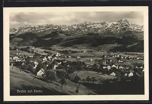 AK Teufen, Ortsansicht gegen Säntis