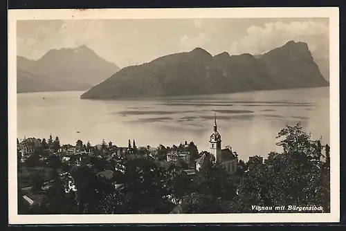AK Vitznau, Ortsansicht mit Bürgenstock