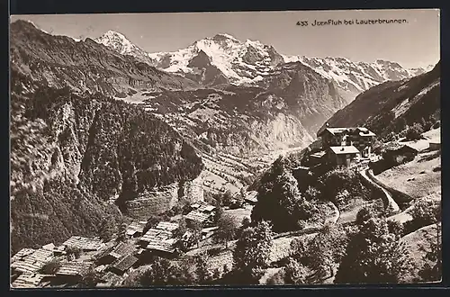 AK Isenfluh bei Lauterbrunnen, Ortsansicht gegen Gebirge