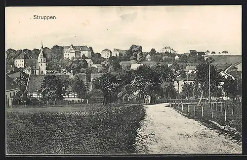AK Struppen, Ortsansicht mit Kirche