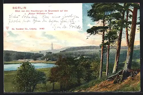 AK Berlin, Blick von den Havelbergen im Grunewald