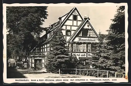 AK Pötzscha /Sächs. Schw., Hotel und Restaurant Bauernhäus`l