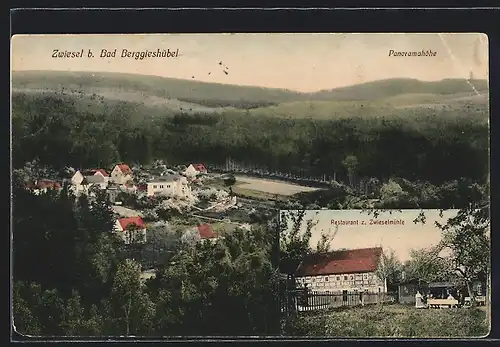 AK Zwiesel b. Bad Berggieshübel, Blick auf die Panoramahöhe