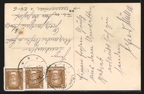 Foto-AK Berggiesshübel, Nach Unwetter zerstörte Ortspartie