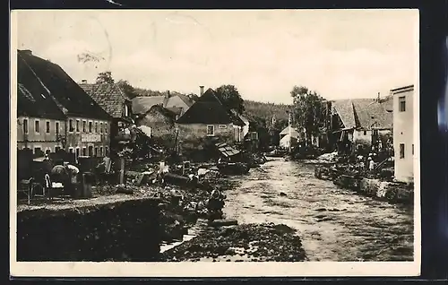 AK Berggiesshübel, Unwetterkatastrophe am 8. Juli 1927