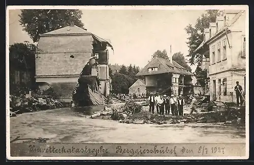 AK Berggiesshübel, Schäden nach dem Unwetter im Juli 1927