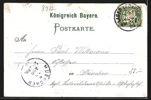 Lithographie Lager Lechfeld, Blick auf das Lager